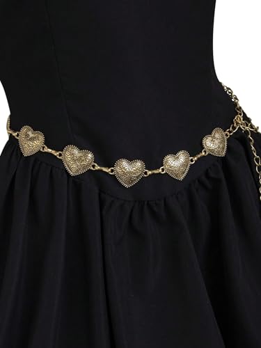 WDIRARA Women's Chain Belts Metal Waist for Dress Jeans Country Concert Outfit2