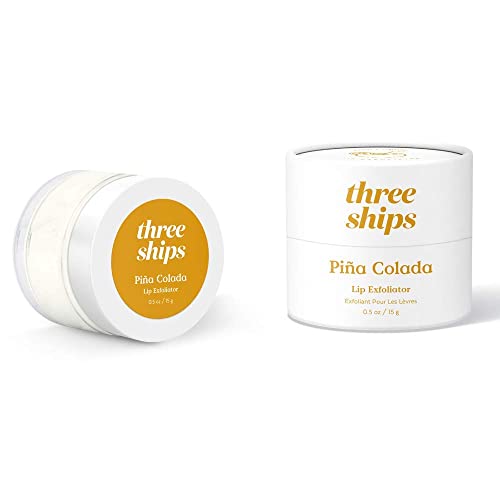 Three Ships Piña Colada Lip Exfoliator – Vegan Lip Polish & Moisturizer – As Seen on TV – Soothing, Hydrating & Reviving Natural Lip Scrub for Dry, Damaged Lips, 15g