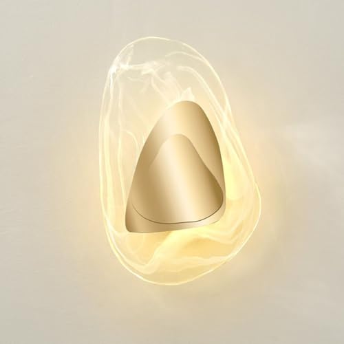 AoLa Applique murale LED 8W intérieur avec abat-jour en verre, 3 couleurs intensité variable Lampe murale moderne en forme de galet lampe décorative...