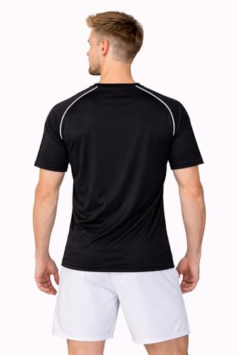 Image of Men's Black Raglan T-Shirt, Breathable Polyester, Active Wear for Gym and Sports