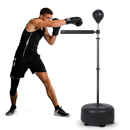Boxing Bar with Punching Bag - 360 Spinning Reflex Trainer for Speed & Agility Height Adjustable Home Boxing Equipment for Adults