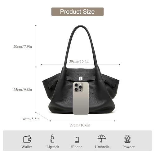 Grain Leather Tote Bags for Women, Spacious Work Tote with Magnetic Closure and Zippered Pocket, Minimalist Office Bags2