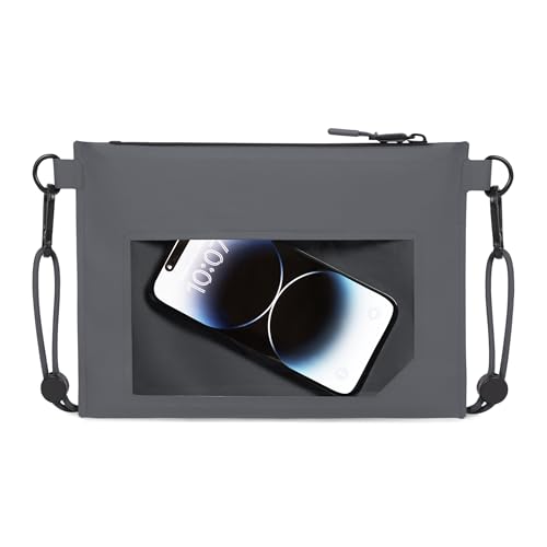 Johnny Urban Bolsa Impermeable Gris - Alfie - Bolsa Estanca para Objetos de Valor - Protectora para Teléfono Móvil - Accesorios Playa, Mar, Piscina, SUP, Canoa, Kayak - IPX6 Waterproof Dry Bag