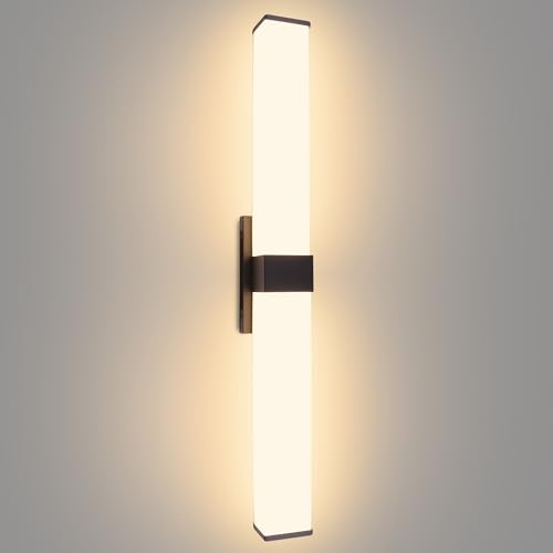 Kalium 33in Modern Wall Sconces, Dimmable Bathroom Vanity Lights, 3000K Warm White LED Indoor Sconces Lighting for Bathroom, Stairs, Living Room, Bedroom. Hardwired.