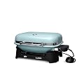 Weber Lumin Portable Outdoor Electric Barbecue Grill for Small Spaces and Travel, Ice Blue