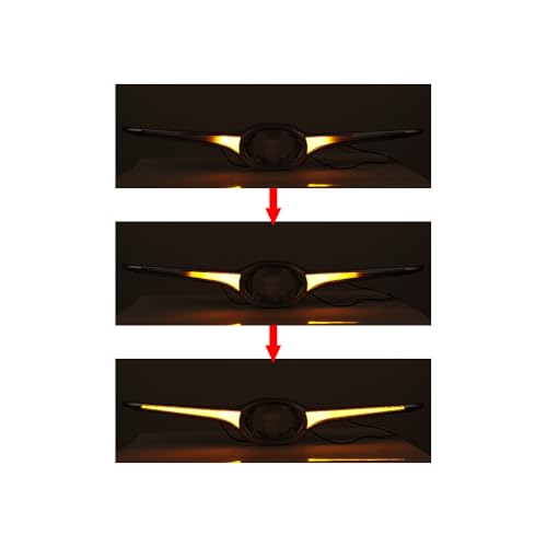 Compatible with Toyota Highlander 2020-2024 Dynamic LED Bumper Grille Center Light 3-Color DRL Daytime Running Ligth Grill with Sequential Turn Signal & wiring Harness Kit