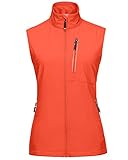 33,000ft Women's Lightweight Running Vest Outerwear with Pockets, Windproof Sleeveless Jacket for Golf Hiking Travel