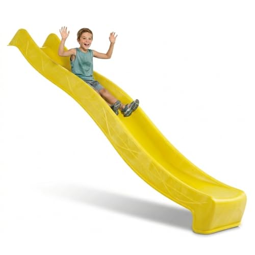 DEMMELHUBER Kinder Rutsche 2,90 m Outdoor Garten Spielgeräte, Gelb