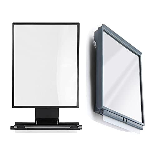 ToiletTree Products Deluxe Larger Fogless Shower Mirror and Travel Fogless Shower Mirror Bundle