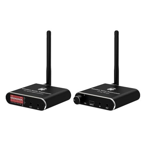 Transmisor inalámbrico de audio de voz 2.4G BLE EWD200 con conexión AUX de 470 m