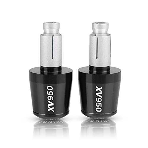 HSL Motorrad CNC Aluminium Lenkergriffe Bar Ends Lenker Griffkappe Slider Für Yamaha XV950 Racer 2016 2017 2018 XV 950 (Color : Black)