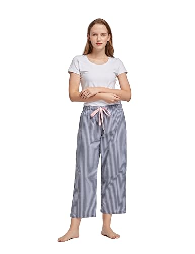 Image of CYZ Comfortable Cotton Capri Woven Pajamas for Women, Casual Capris for Women, Perfect for Daily Wear and Sleepwear