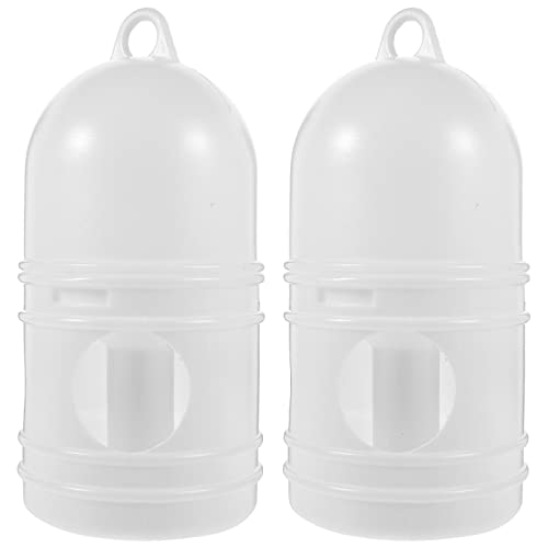 Zerodeko 2PCS Bird Water Drinker, Pigeon Water Dispenser, Parakeet Dove Parrot Duck Pigeon Water Dispenser Automatic Feeder, Plastic Bird Cage Water Dispenser, 24x12cm, White