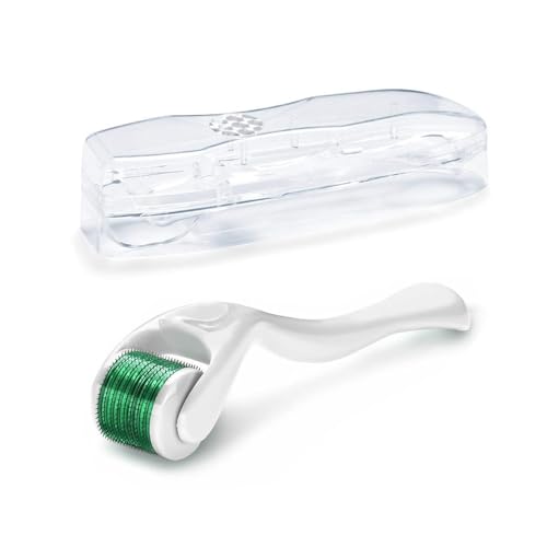 Zemolo Derma-roller 0,5mm, Bartroller Microneedling Roller mit 540 Nadeln Micronadeln, Derma-Roller für Mann & Frau Haarpflege Gesicht und Körper Dehnungsstreifen, Falten, Große Poren