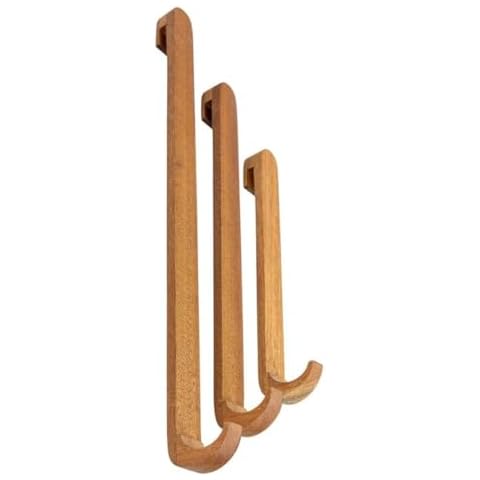 Wood Hook Set for Shower Doors, Big Towel Hook for The Glass of The Shower Cabin, Hooks of 3 Sizes Shower Hooks for Towels, for The Shower Cabins with The Glass Width of 6-8mm Cover