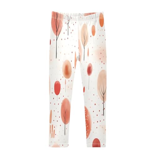 Toddler Girls Leggings Printed Yoga Pants Leggings Painting Red Tree for Kids