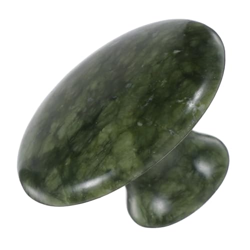Pierre de massage champignon en jade vert pour le visage et le corps
