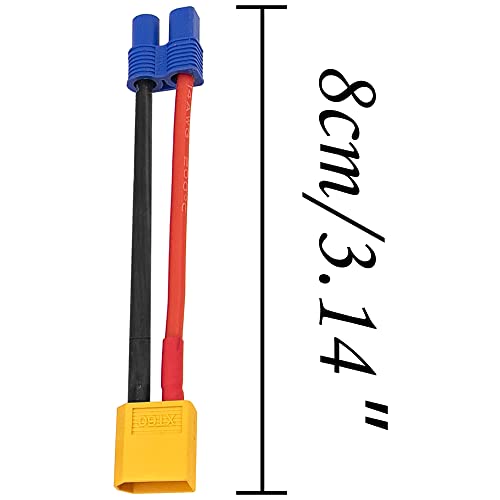 Adaptador EC3 a XT60 con cable flexible para evitar la pérdida de energía en drones FPV 7