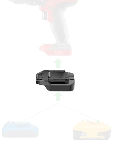 1 Adapter for Bauer 20V Tools - Compatible with DeWalt and Hercules 20V Batteries for Power Supply No Charging Function - Adapter Only Black