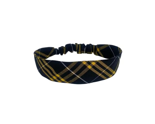 Back to School Elastic Soft Headband in School Uniform Plaids (Plaid 2V)