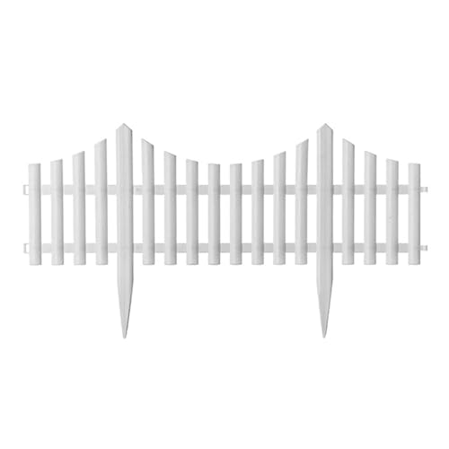 Valla decorativa para jardín, color blanco, mini valla decorativa para jardín, decoración de jardín, valla escolar, decoración exterior