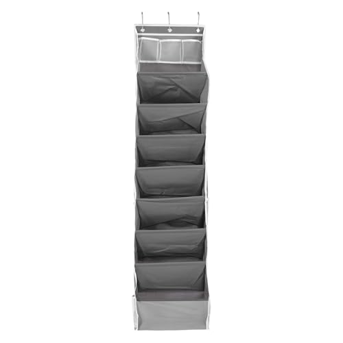 Huairdum Soporte para Zapatero de 8 Niveles sobre la Puerta, Organizador de Zapatos de Tela Oxford, Estante de Almacenamiento con 3 Ganchos y 6 Bolsillos Laterales, Ideal para Dormitorio, Baño y