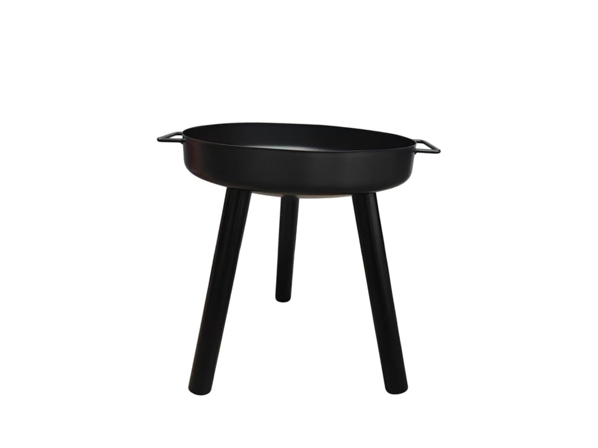 Feuerschale mit austauschbaren Beinen, Feuerstelle aus Stahl, Feuerkorb schwarz mit Ø 57 cm, Feuerschale für Garten und Terrasse