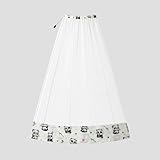 LifeKrafts Mosquito Net for Baby Swing/Jhula | Cradle Net with Side Zip Opening | Lightweight Polyester Mesh Fits Indian-Style Hanging Cradle | White with Panda Print Border