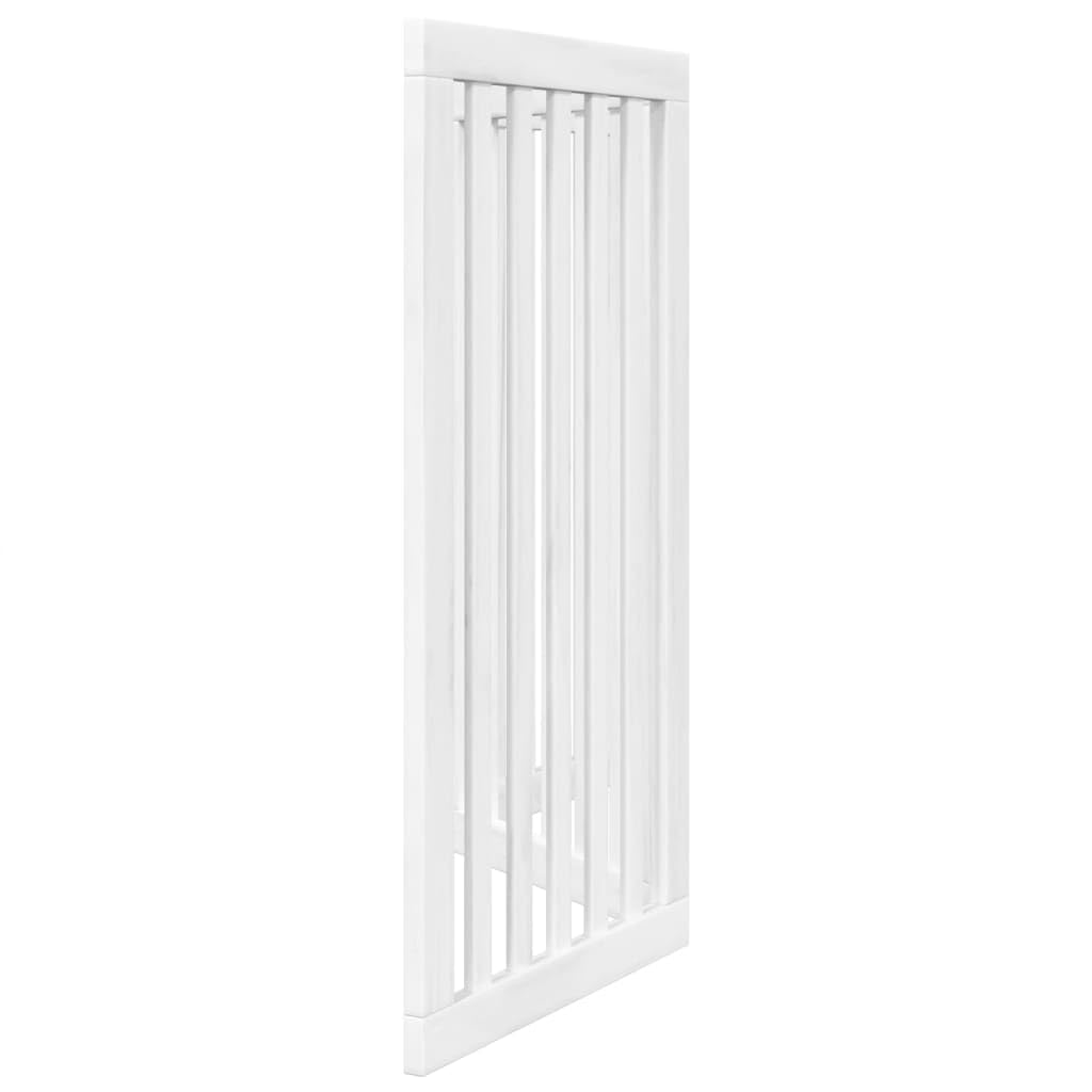 Homgoday 3-TLG. Puerta plegable para perros, barrera para perros, barrera para mascotas, barrera protectora para perros pequeños y gatos, color blanco, 150 cm, madera de álamo