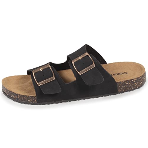 Isotoner Sandales femme à doubles brides ultra confortables, 39 EU, noir