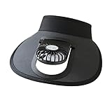 AMLESO Sun Visor Hat with Fan, Fan Visor Hat Summer Cooling Fan Hat for Camping Outdoor Sports, Black