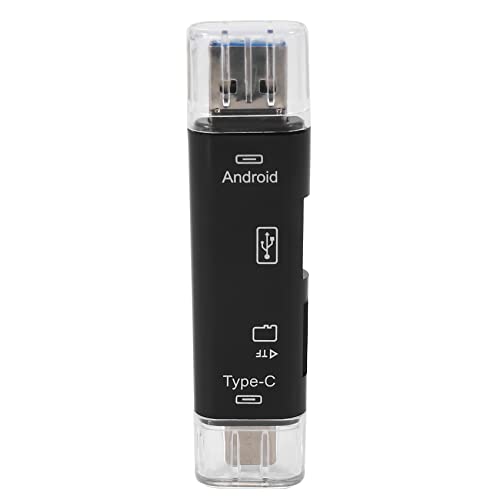 Asyduey 5 en 1 Multifuncional OTG Lector de Tarjetas Tarjeta Micro-SD/SD/USB Lector Soporte TF Android Type-C Teléfono/Computadora/Type-C Universal
