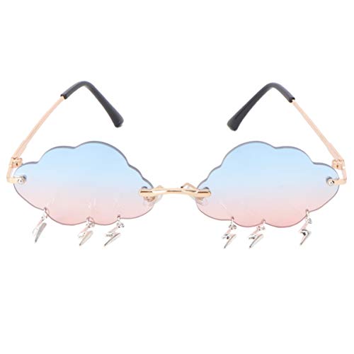 VALICLUD Lunettes De Soleil Nuage Éclair Pour Femme Lunettes Élégantes Sans Monture Accessoire Amusant Pour Fête Protection Solaire Unique Taille...