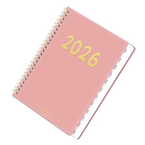 Agenda y calendario 2026, bloc para notas de programación de 12 | Planificador semanal y mensual 2026 | para escuela universidad, trabajo académico mujeres, profesor, familia, casa