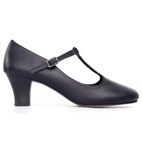 ARCLIBER Character Shoes for Women PU Leather T Strap 2.3" Dance Heels for Ballroom Salsa Tango3