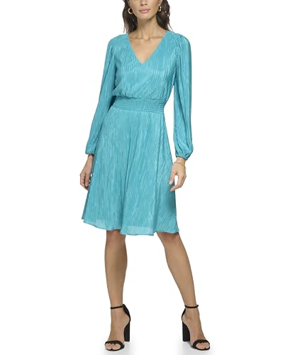Image of Kensie Women's Balloon Sleeve Smocked Waist Mini Dress