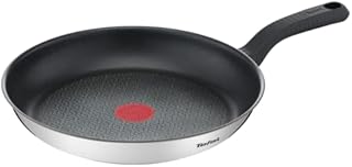 Tefal Comfort Max Patelnia, Stal Nierdzewna, Czerwona, 30 cm