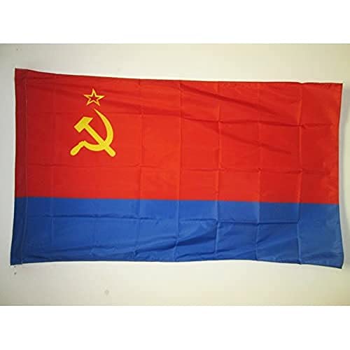 AZ FLAG, Ukrainian Soviet Socialist Republic Flag, 2x3 Ft, Soviet Ukraine SSR Banner with Sleeve, 100% Polyester