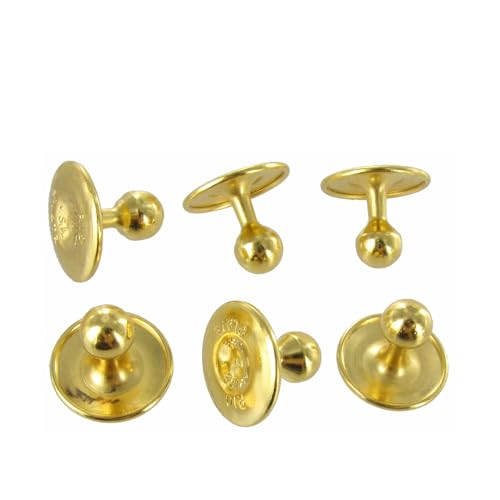 Tuxedo Studs Gold Tone Collar Buttons Shirt Formal Wear Wedding - Set of 6 Fashion Studs Trendy Accessories Stylish Additions
