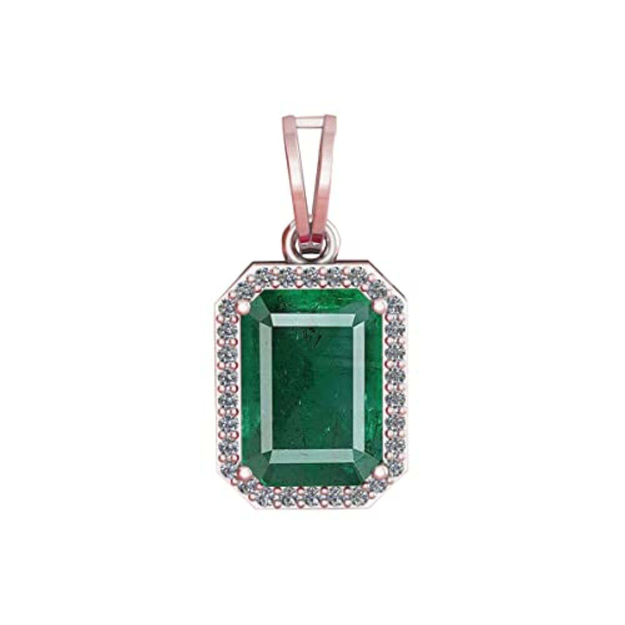 Women's 92.5 Sterling Silver Natural Emerald Pendant, Lab Certified