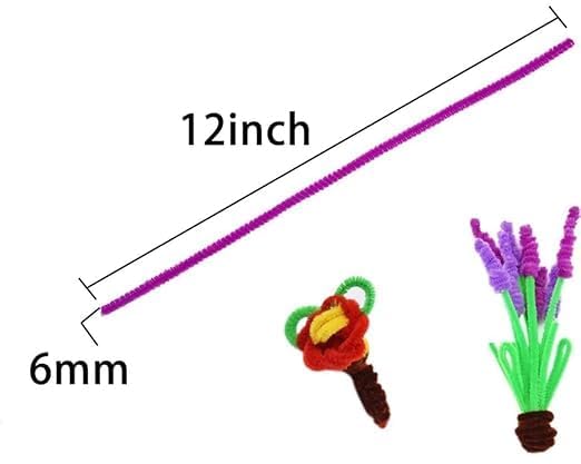 Image of 100Pcs Pipe Cleaners Craft Set | Chenille Stem Fuzzy Sticks DIY Craft Supplies for Art Projects Activities, Decorations, Flower Making, Modeling & Sculpting (Pink)