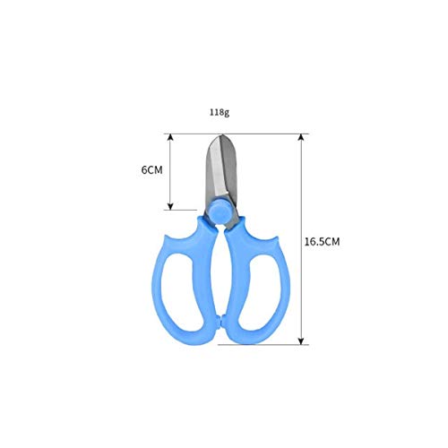WEIGENG Trimming Scissors,Wide Head Household Flower Scissors, Flower Cutters, Blooming Branches, Scissors, Pink, Purple, Green, Blue Very convenient and safe garden scissors (Color : Blue)