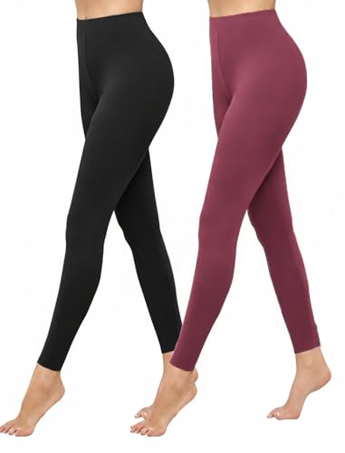 Ekouaer Thermo Leggings Damen Schwarz Thermoleggins Für Winter High Waist Strumpfhose Thermo Unterhose Gefütterte,S