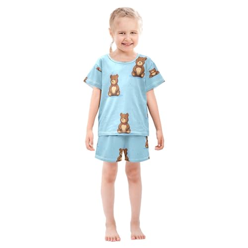 senya Short Sleeve Pajamas Sets Summer Cotton Sleepwear Cute Bear3