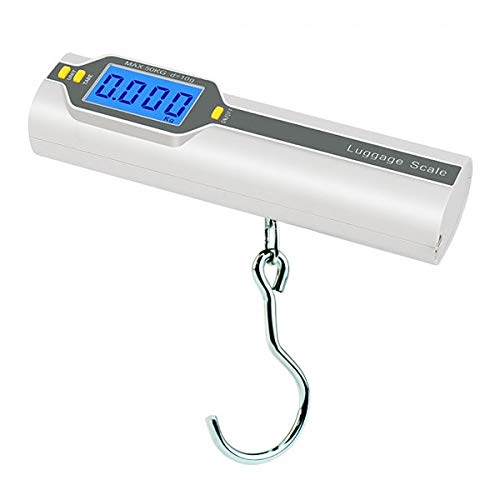 Mini Pocket Digital Luggage Scale 50Kg X 10G Fish Hook Scale Travel Weight for A Suitcase Hanging Scale with 1M Tape Measure Accurate Measurement