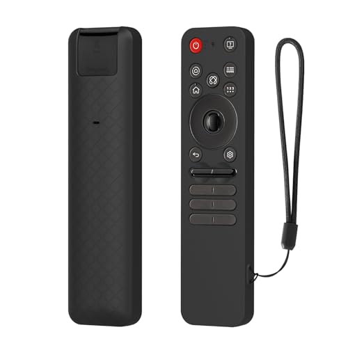 Funda de silicona para LG MR25GA Magic Remote Case (Serie 2025 OLED C5 B5 G5 M5), antigolpes y antideslizante, con Lanard para mando a distancia LG Smart TV, color negro