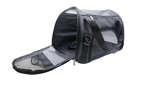 Image of ZaneSun Cat Carrier,Soft-Sided Pet Travel Carrier for Cats,Dogs Puppy Comfort Portable Foldable Pet Bag Airline Approved (Medium-Black)