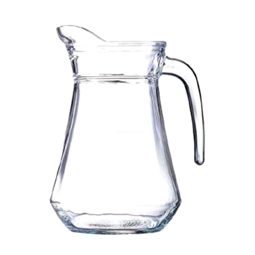 Glass Jug Fridge Door Pitcher for Breakfast Milk Orange Juice Beverages Water Carafe 500ml Small Jugs/Pitchers Juice Drinks Iced Tea Fruit Drink Home Kitchen Non Drip Spout (1.2L)