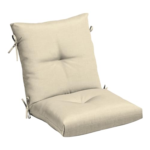 Arden Outdoor Tufted Dining Chair Cushion, 21x40, Tan
