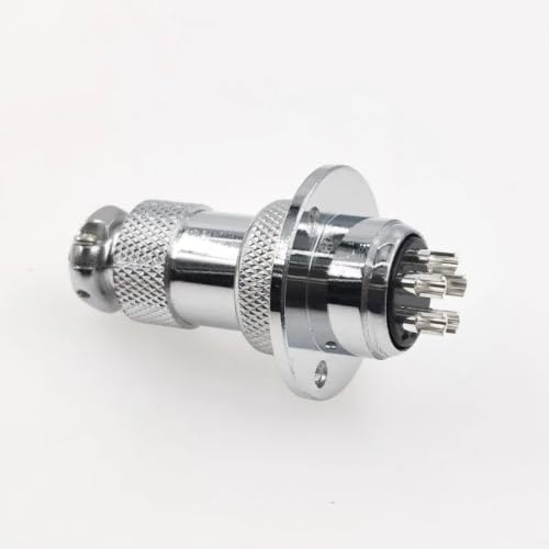 Conector GX20 5P blindado con robusto montaje de panel metálico circular 8